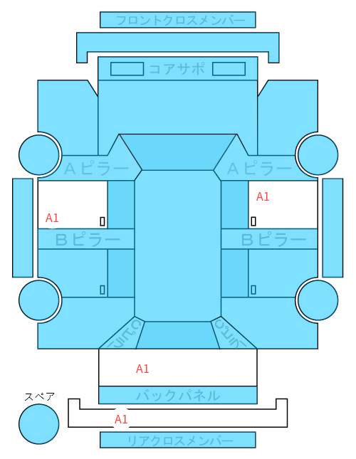 Body condition diagram (damage marks, Japanese labels)