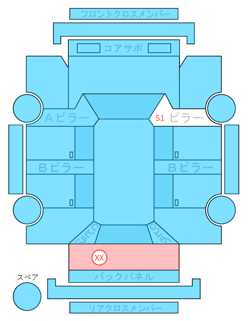 Body condition diagram (damage marks, Japanese labels)