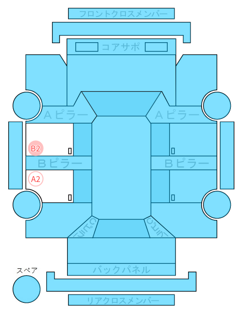 Body condition diagram (damage marks, Japanese labels)
