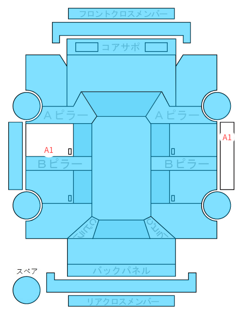 Body condition diagram (damage marks, Japanese labels)