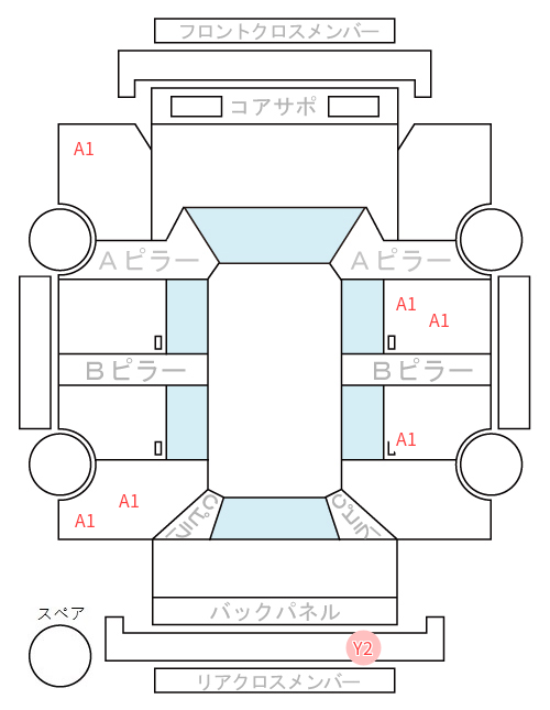 Body condition diagram (damage marks, Japanese labels)