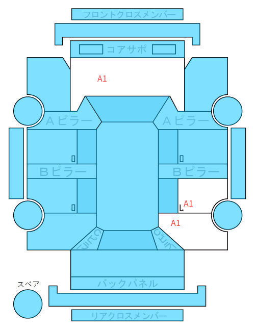 Body condition diagram (damage marks, Japanese labels)