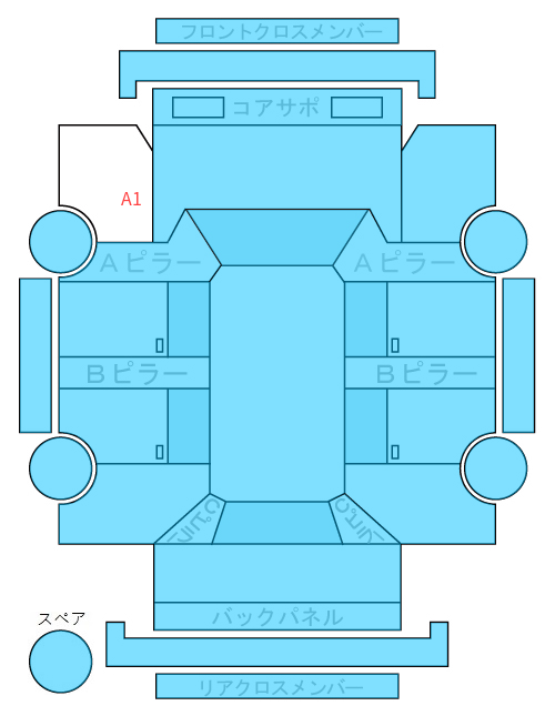 Body condition diagram (damage marks, Japanese labels)