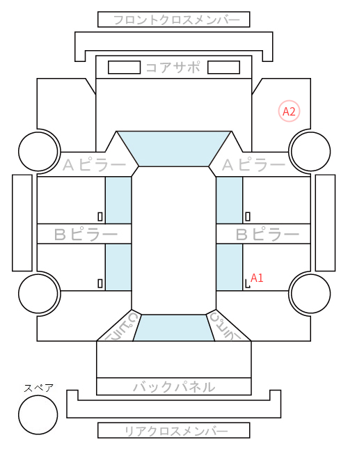 Body condition diagram (damage marks, Japanese labels)