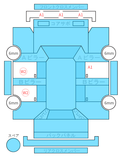 Body condition diagram (damage marks, Japanese labels)