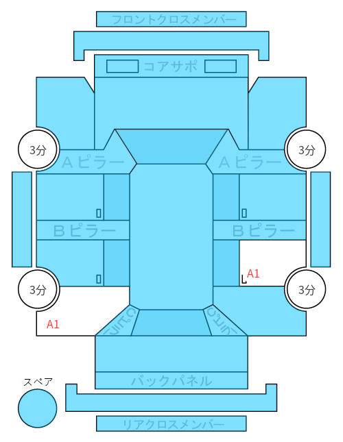 Body condition diagram (damage marks, Japanese labels)