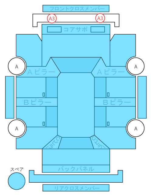 Body condition diagram (damage marks, Japanese labels)