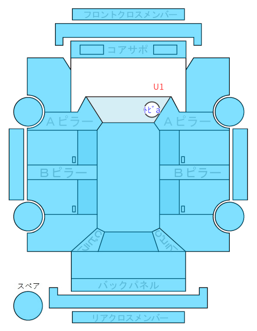 Body condition diagram (damage marks, Japanese labels)
