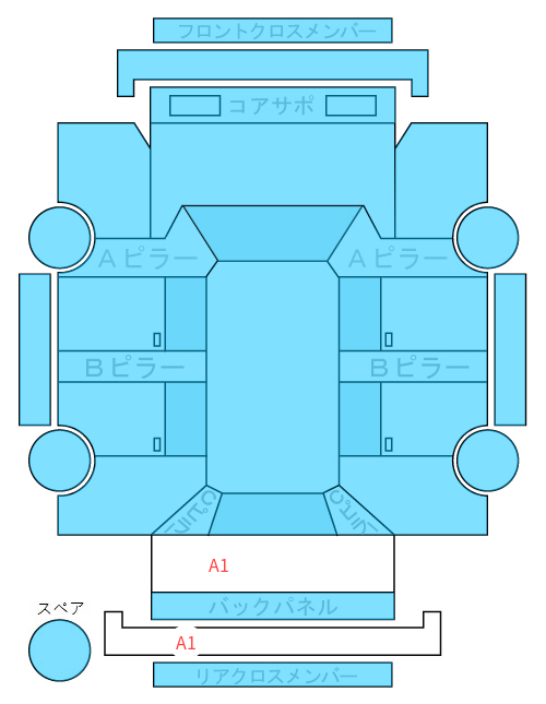 Body condition diagram (damage marks, Japanese labels)