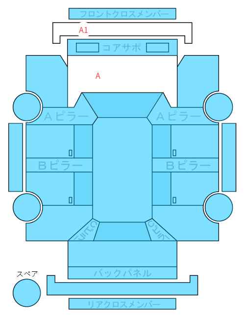 Body condition diagram (damage marks, Japanese labels)