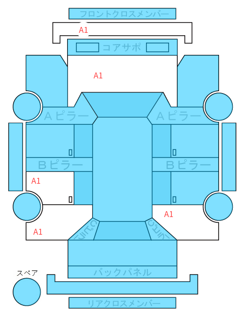 Body condition diagram (damage marks, Japanese labels)