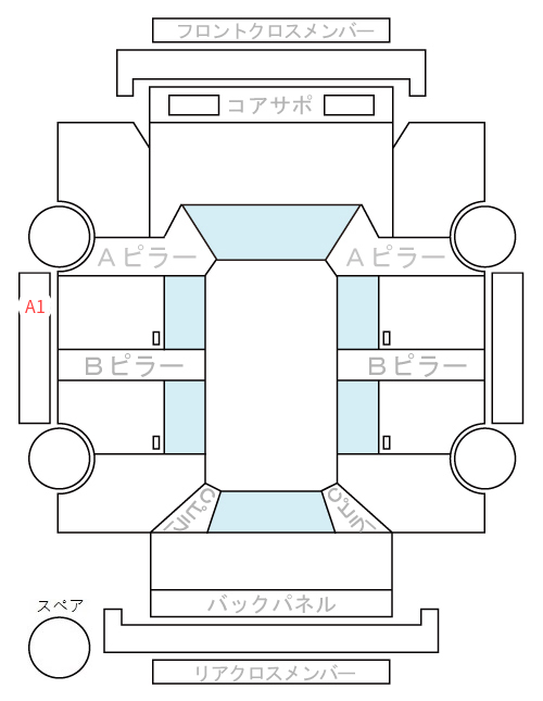 Body condition diagram (damage marks, Japanese labels)