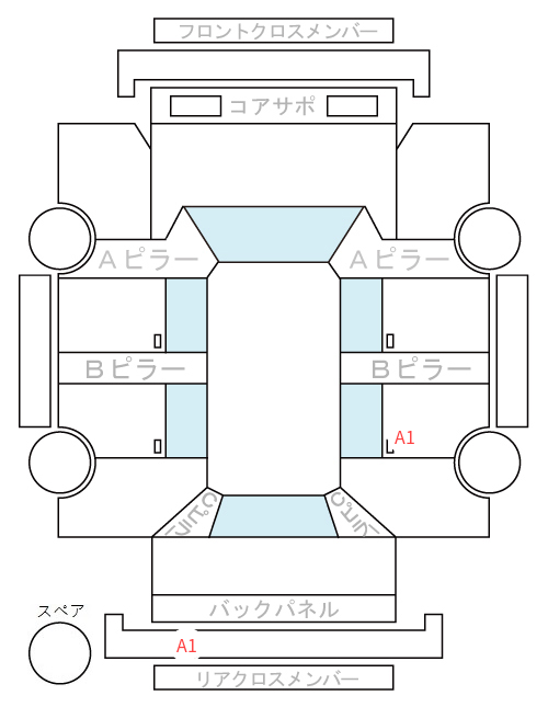 Body condition diagram (damage marks, Japanese labels)