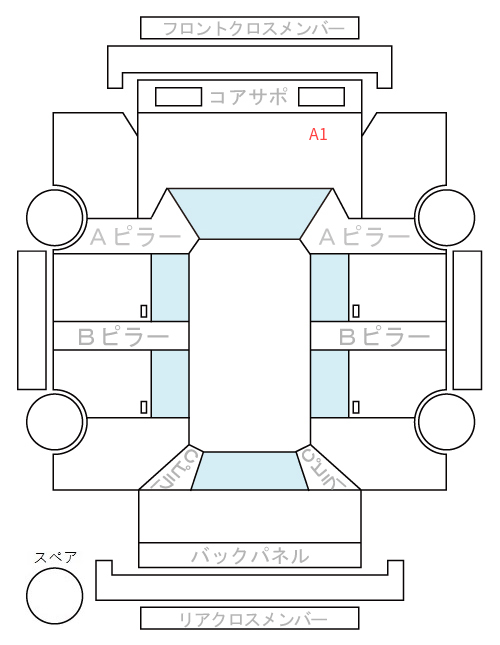Body condition diagram (damage marks, Japanese labels)