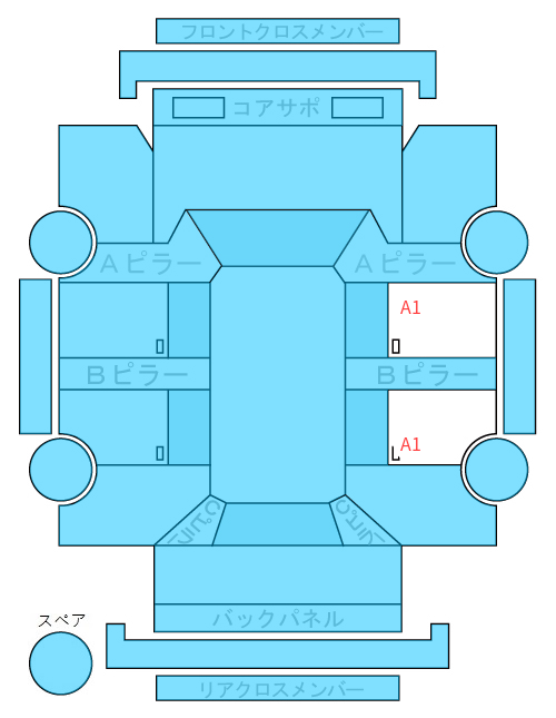 Body condition diagram (damage marks, Japanese labels)