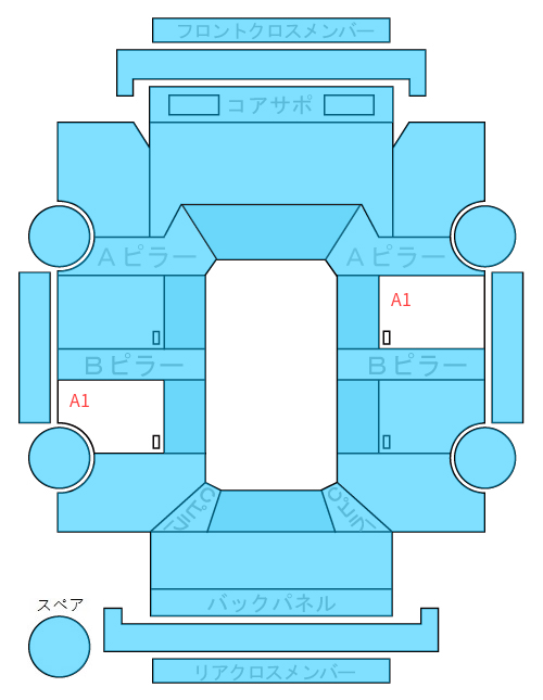 Body condition diagram (damage marks, Japanese labels)