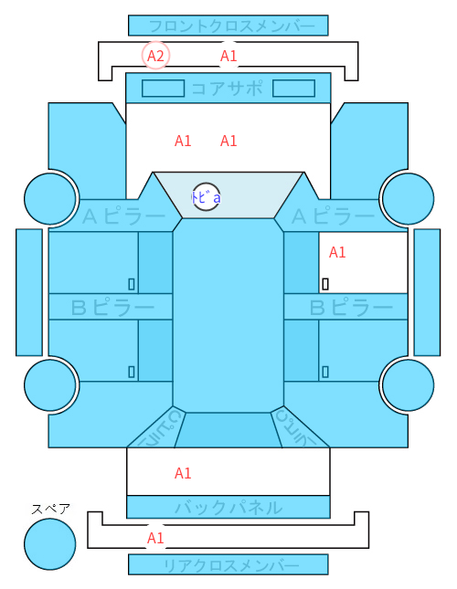 Body condition diagram (damage marks, Japanese labels)