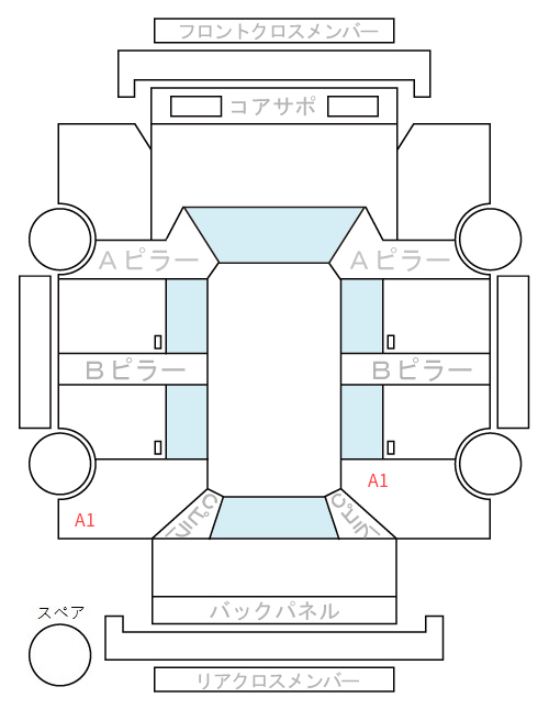 Body condition diagram (damage marks, Japanese labels)