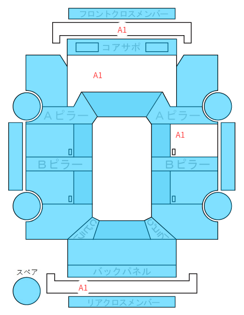 Body condition diagram (damage marks, Japanese labels)