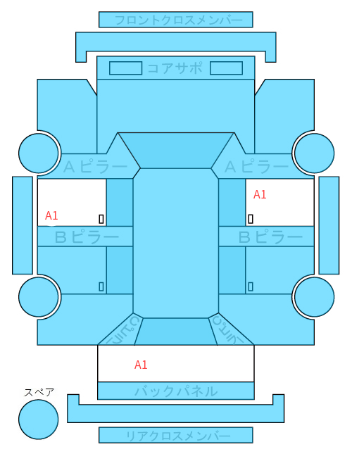 Body condition diagram (damage marks, Japanese labels)