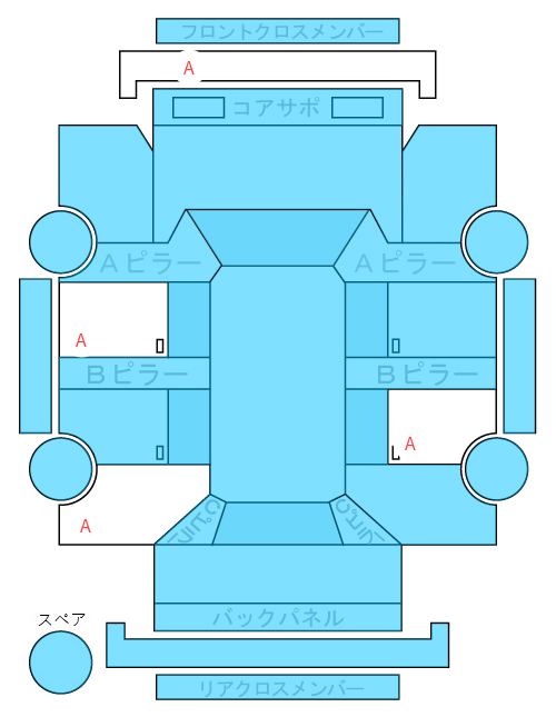 Body condition diagram (damage marks, Japanese labels)