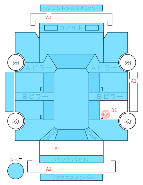 Body condition diagram (damage marks, Japanese labels)