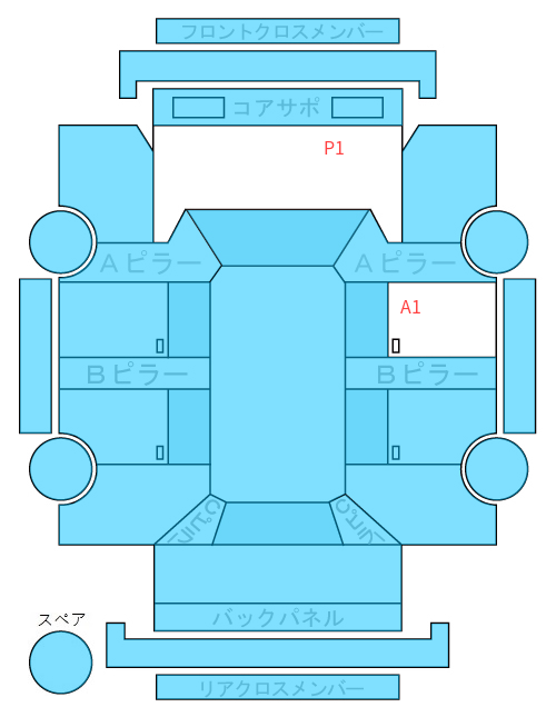 Body condition diagram (damage marks, Japanese labels)