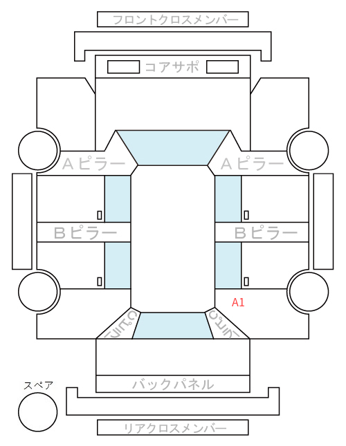 Body condition diagram (damage marks, Japanese labels)