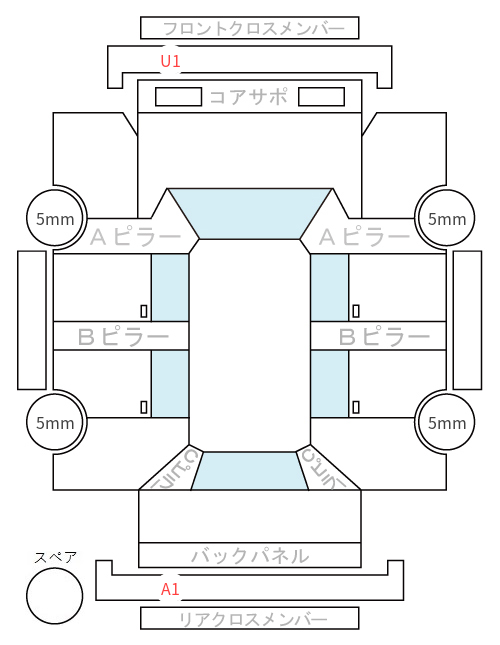 Body condition diagram (damage marks, Japanese labels)