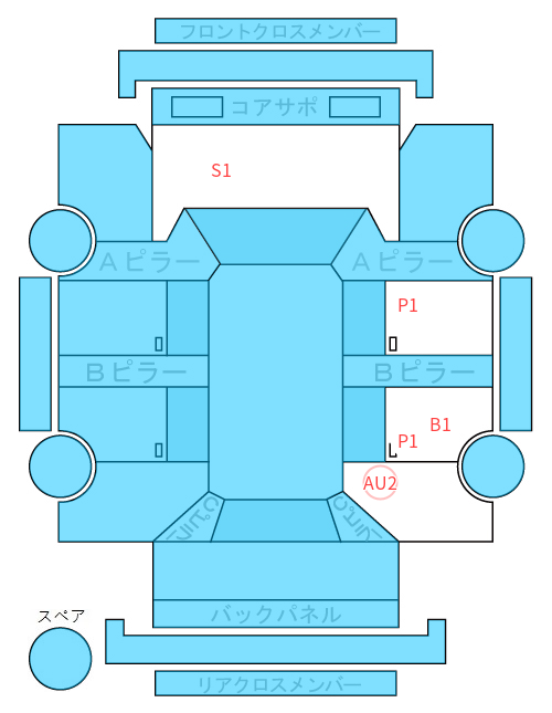 Body condition diagram (damage marks, Japanese labels)