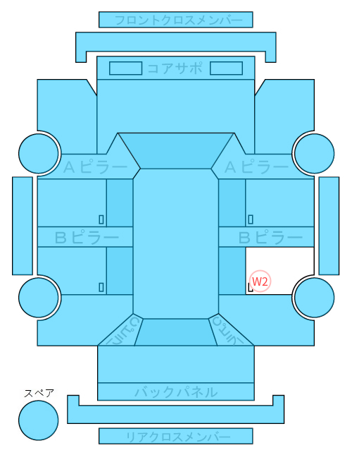 Body condition diagram (damage marks, Japanese labels)