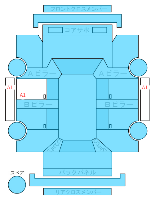 Body condition diagram (damage marks, Japanese labels)