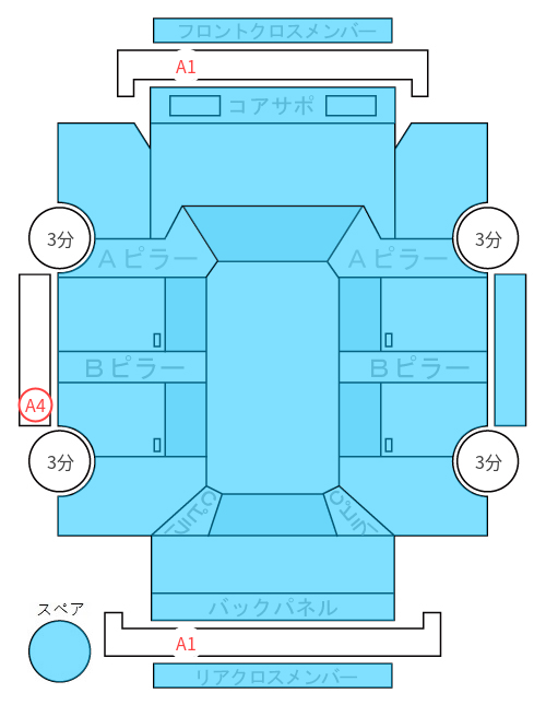 Body condition diagram (damage marks, Japanese labels)