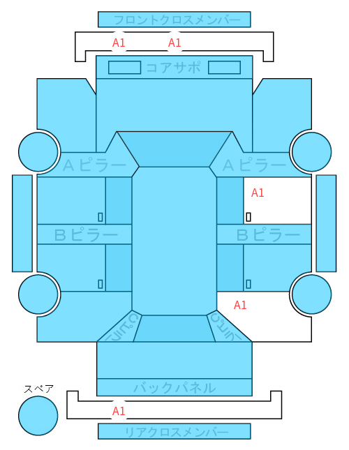 Body condition diagram (damage marks, Japanese labels)