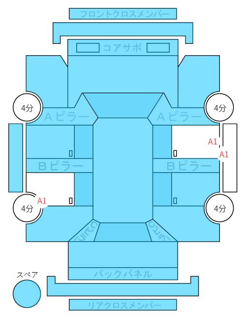 Body condition diagram (damage marks, Japanese labels)