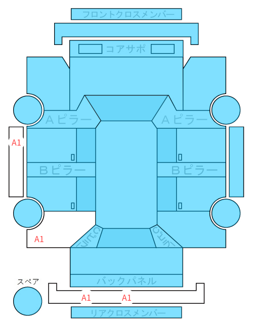 Body condition diagram (damage marks, Japanese labels)