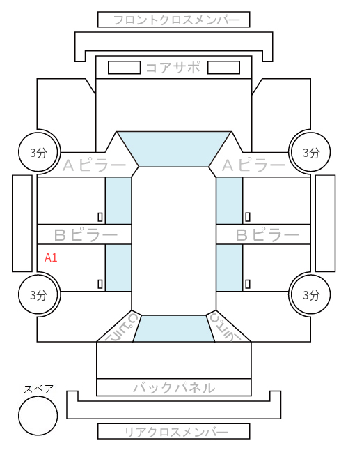 Body condition diagram (damage marks, Japanese labels)