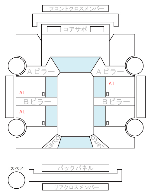 Body condition diagram (damage marks, Japanese labels)