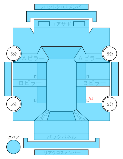 Body condition diagram (damage marks, Japanese labels)