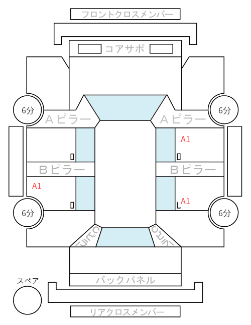 Body condition diagram (damage marks, Japanese labels)