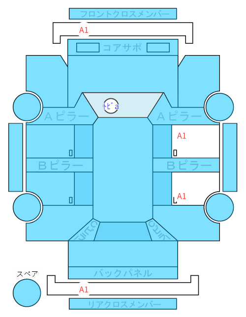 Body condition diagram (damage marks, Japanese labels)
