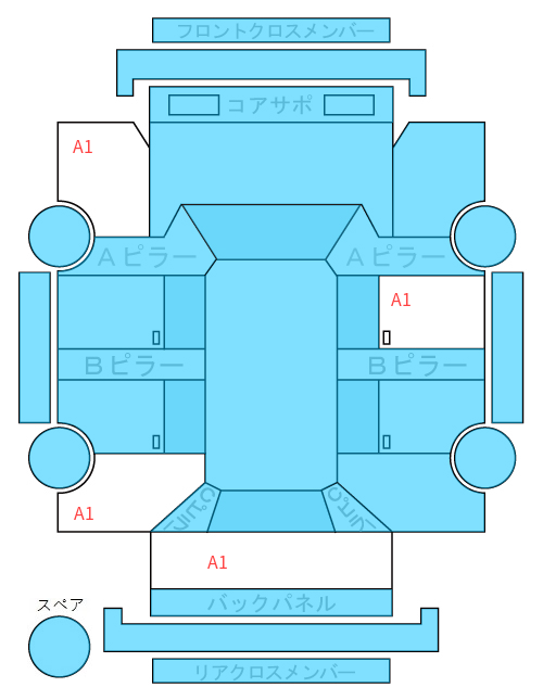 Body condition diagram (damage marks, Japanese labels)