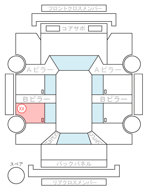 Body condition diagram (damage marks, Japanese labels)