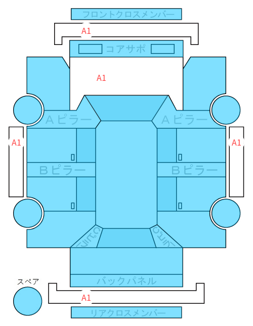 Body condition diagram (damage marks, Japanese labels)