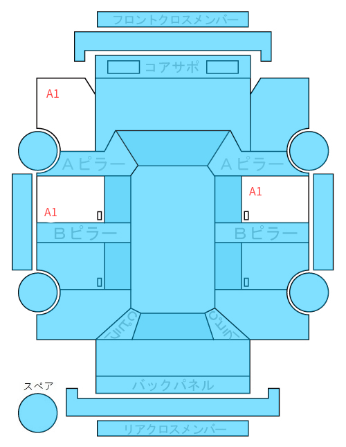 Body condition diagram (damage marks, Japanese labels)