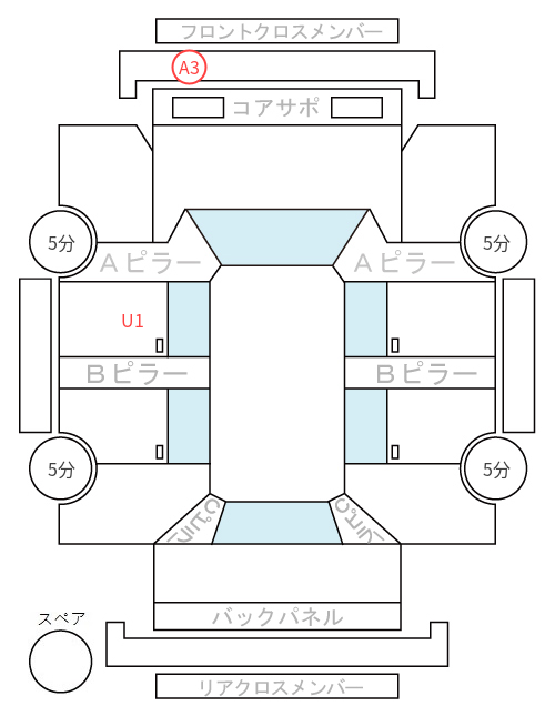 Body condition diagram (damage marks, Japanese labels)