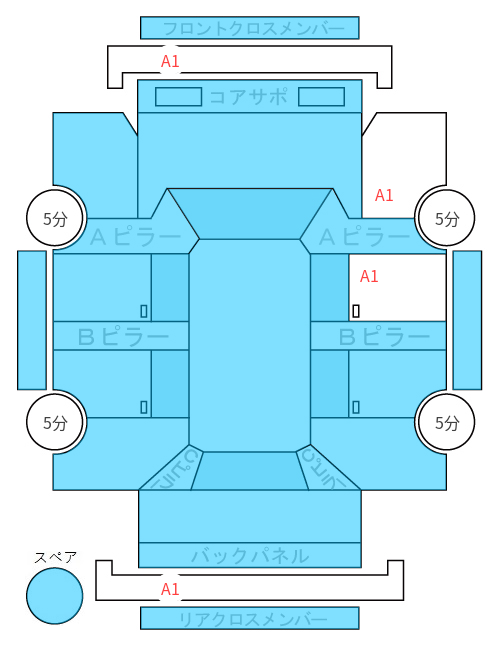 Body condition diagram (damage marks, Japanese labels)