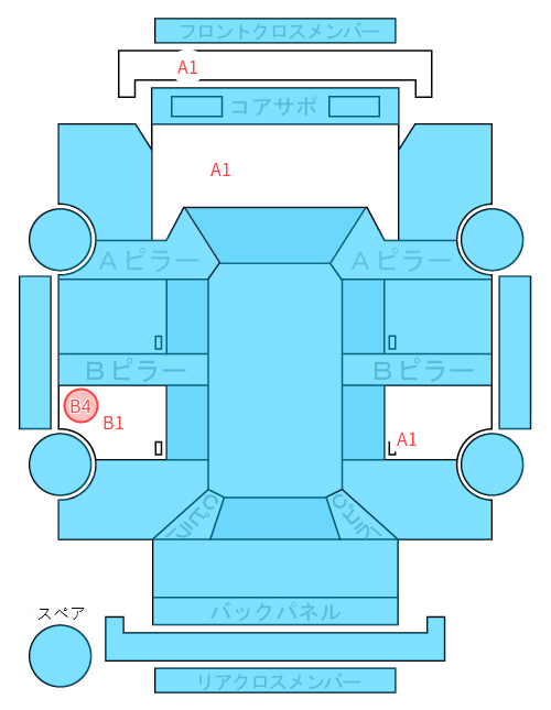 Body condition diagram (damage marks, Japanese labels)