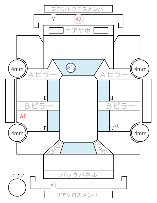 Body condition diagram (damage marks, Japanese labels)
