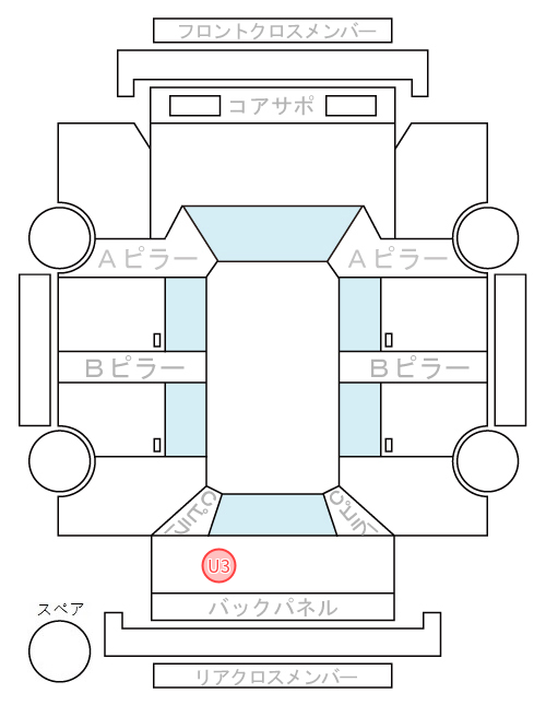 Body condition diagram (damage marks, Japanese labels)